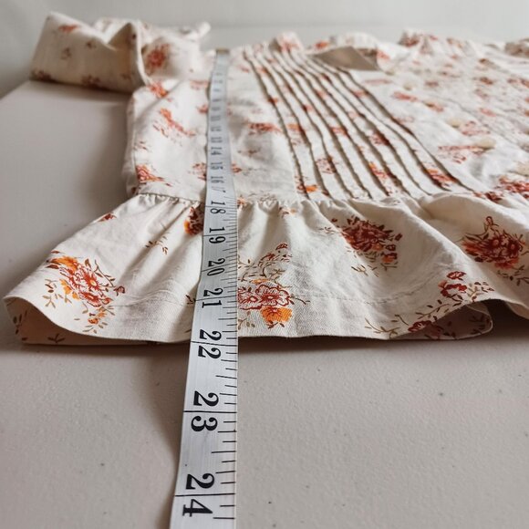 Roxy Floral Bell Sleeve Button-down Blouse - Picture 15 of 16